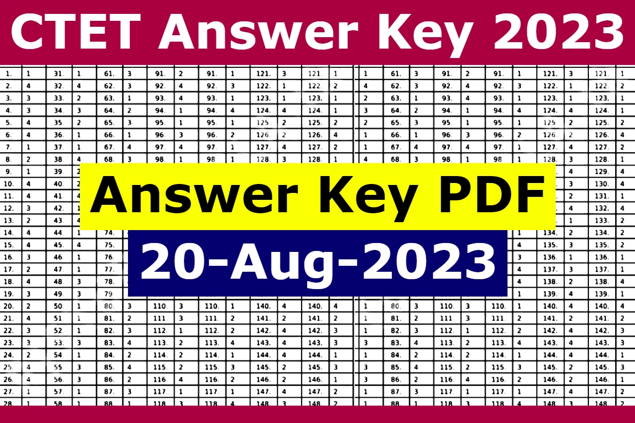 CTET Answer key 2023 official website
